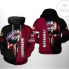 NCAA Louisiana-Monroe Warhawks US Flag Skull Pullover Hoodie