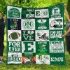 NCAA Eastern Michigan Eagles Love Quilt Blanket