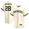 Milwaukee Brewers Joey Wiemer Nike Cream Home MLB Replica Jersey