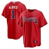 Atlanta Braves Ozzie Albies Nike Red Alternate MLB Replica Jersey