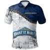 NCAA Mount St. Mary’s Mountaineers Grunge Polynesian Tattoo Polo Shirt