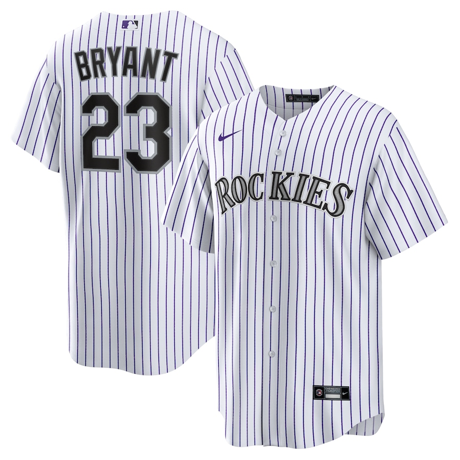 Colorado Rockies Kris Bryant Nike White/Purple MLB Replica Jersey Colorado Rockies Kris Bryant Nike White/Purple MLB Replica Jersey