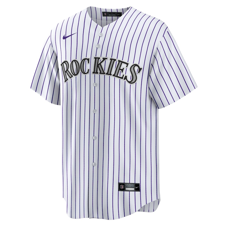 Colorado Rockies Kris Bryant Nike White/Purple MLB Replica Jersey Colorado Rockies Kris Bryant Nike White/Purple MLB Replica Jersey