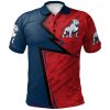 NCAA Samford Bulldogs Custom Text Number Abstract Pattern Sport Polo Shirt