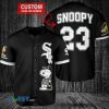 MLB Chicago White Sox Custom Name Number Snoopy Black Baseball Jersey