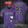 MLB Colorado Rockies Custom Name Number Snoopy Purple Baseball Jersey