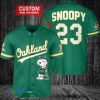 MLB Oakland Athletics Custom Name Number Snoopy Green Baseball Jersey