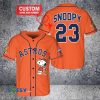MLB Houston Astros Custom Name Number Snoopy Orange Baseball Jersey