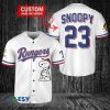 MLB Texas Rangers Custom Name Number Snoopy White Baseball Jersey