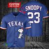 MLB Texas Rangers Custom Name Number Snoopy Blue Baseball Jersey