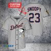 MLB Detroit Tigers Custom Name Number Snoopy Grey Baseball Jersey