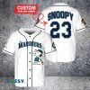 MLB Seattle Mariners Custom Name Number Snoopy White Baseball Jersey