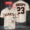 MLB San Francisco Giants Custom Name Number Snoopy Cream Baseball Jersey