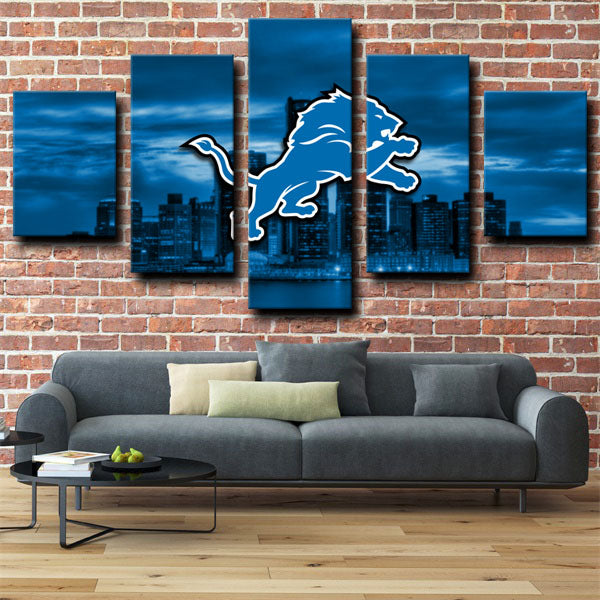 NFL Detroit Lions City 5 Panel Canvas