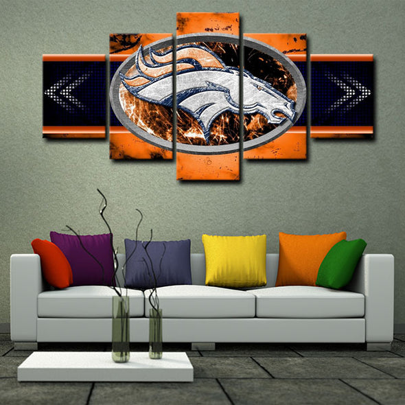 NFL Denver Broncos Logo 5 Panel Canvas NFL Denver Broncos Logo 5 Panel Canvas