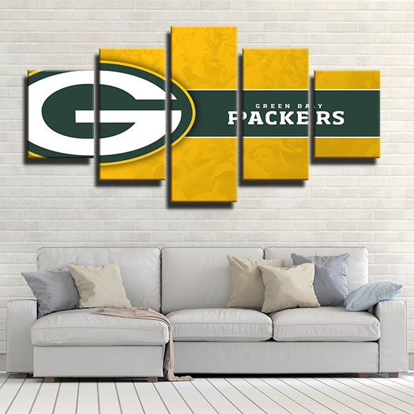 NFL Green Bay Packers Yellow Cheers 5 Panel Canvas
