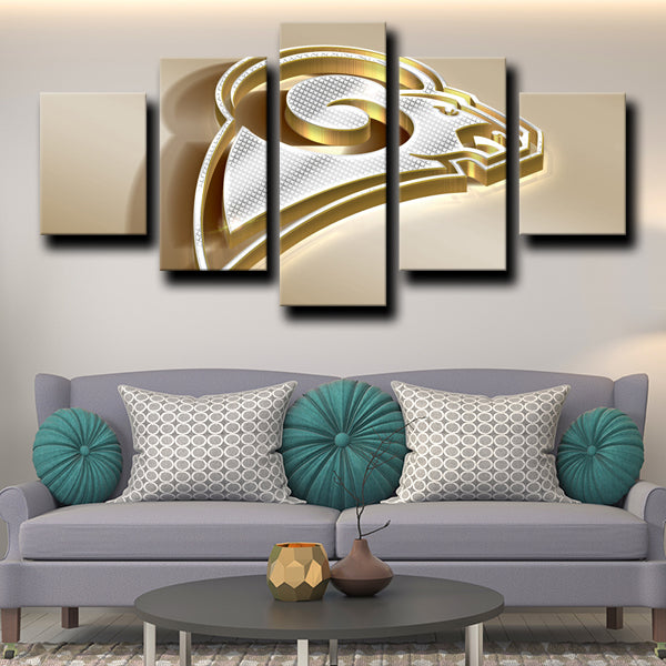 NFL Los Angeles Rams Logo Gold 5 Panel Canvas