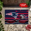 NFL New England Patriots Custom Name US Flag Rubber Doormat