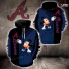 MLB Atlanta Braves Mickey Black Blue Pullover Hoodie