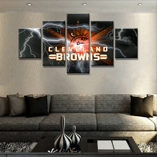 NFL Cleveland Browns Wall Art 5 Panel Canvas NFL Cleveland Browns Wall Art 5 Panel Canvas