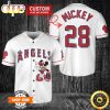 MLB Los Angeles Angels Custom Name Number Mickey White Baseball Jersey
