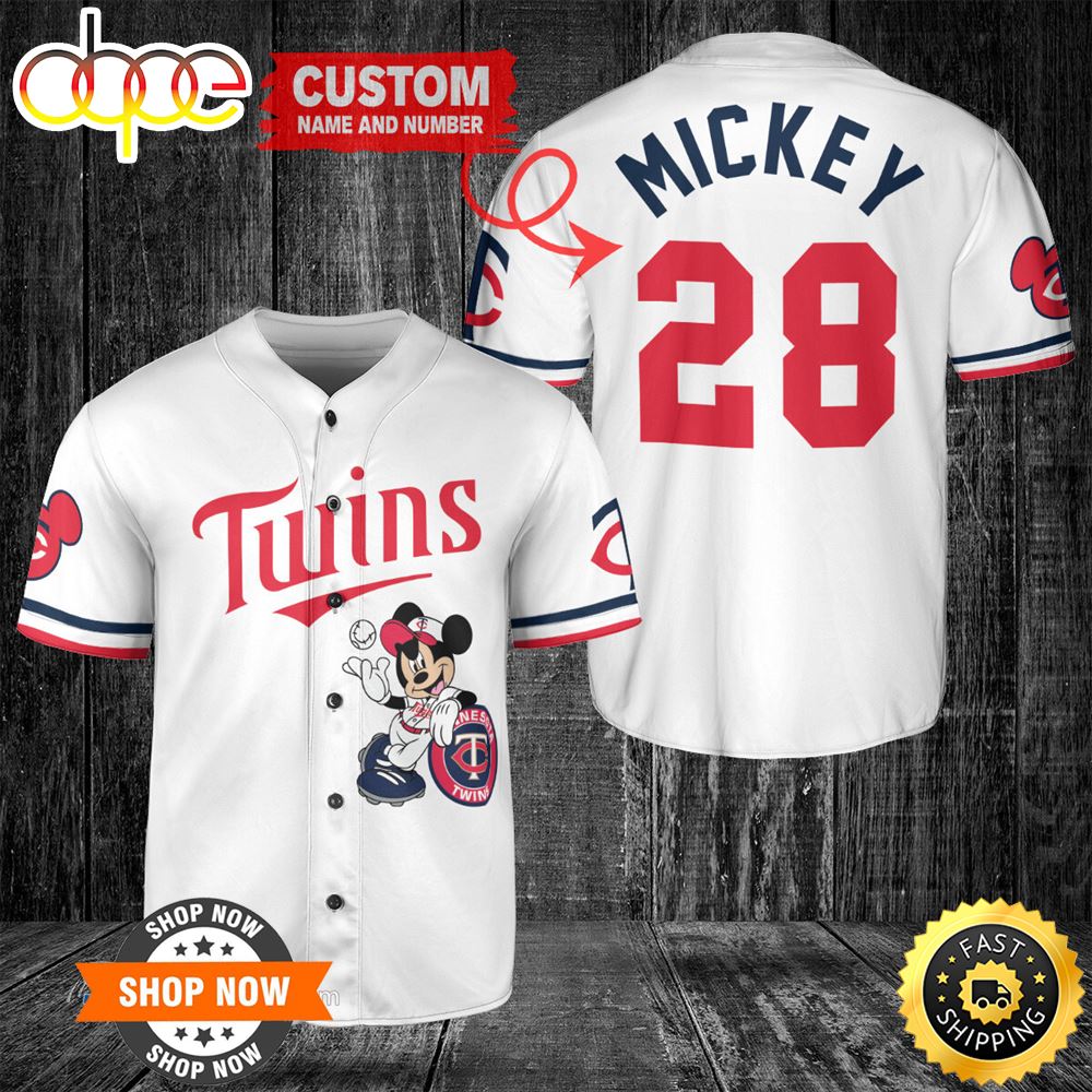 MLB Minnesota Twins Custom Name Number Mickey White Baseball Jersey MLB Minnesota Twins Custom Name Number Mickey White Baseball Jersey