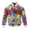 NFL Arizona Cardinals Custom Name Number Puzzle Autism Awareness Pullover Hoodie