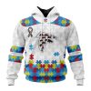 NFL Atlanta Falcons Custom Name Number Autism Awareness Pullover Hoodie