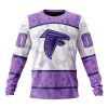 NFL Atlanta Falcons Custom Name Number Fight Cancer Sweatshirt