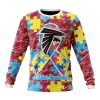 NFL Atlanta Falcons Custom Name Number Puzzle Autism Awareness Sweatshirt