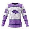 NFL Baltimore Ravens Custom Name Number Fight Cancer Sweatshirt