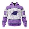 NFL Carolina Panthers Custom Name Number Fight Cancer Pullover Hoodie