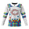 NFL Chicago Bears Custom Name Number Autism Awareness Sweatshirt