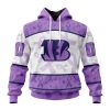 NFL Cincinnati Bengals Custom Name Number Fight Cancer Pullover Hoodie