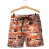 NFL Cincinnati Bengals Tropical Flower Men Beach Shorts