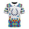 NFL Indianapolis Colts Custom Name Number Autism Awareness T-Shirt