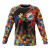 NFL Miami Dolphins Custom Name Number Autism Awareness Design Sweatshirt