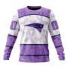 NFL New England Patriots Custom Name Number Fight Cancer Sweatshirt