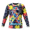 NFL New England Patriots Custom Name Number Puzzle Autism Awareness Sweatshirt