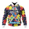 NFL Seattle Seahawks Custom Name Number Puzzle Autism Awareness Pullover Hoodie