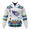 NFL Tennessee Titans Custom Name Number Autism Awareness Pullover Hoodie