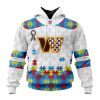 NFL Washington Commanders Custom Name Number Autism Awareness Pullover Hoodie