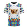 NFL Washington Commanders Custom Name Number Autism Awareness T-Shirt