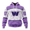 NFL Washington Commanders Custom Name Number Fight Cancer Pullover Hoodie