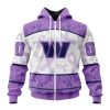 NFL Washington Commanders Custom Name Number Fight Cancer Zip Up Hoodie