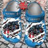 NFL Carolina Panthers Custom Name Mascot Ripped Flag Crocs