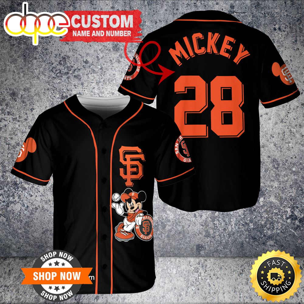 MLB San Francisco Giants Custom Name Number Mickey Black Baseball Jersey MLB San Francisco Giants Custom Name Number Mickey Black Baseball Jersey
