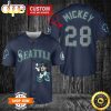 MLB Seattle Mariners Custom Name Number Mickey Navy Baseball Jersey