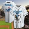 MLB Los Angeles Dodgers Custom Name Snoopy White Baseball Jersey