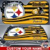 NFL Pittsburgh Steelers Custom Name American Flag Car Sunshade